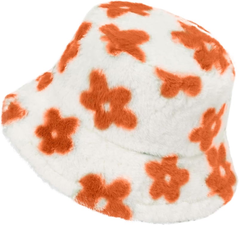 Yonchic Store Winter Soft Faux Fur Plush Bucket Hat, Lovely Fisherman Cap, Fashion Outdoor Thick Warm Sun Cap for Women - Image 1